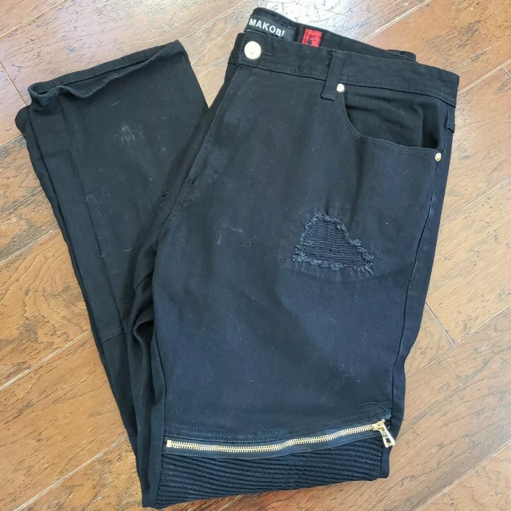 MAKOBI Biker Jeans Men’s Size 40x32 Black